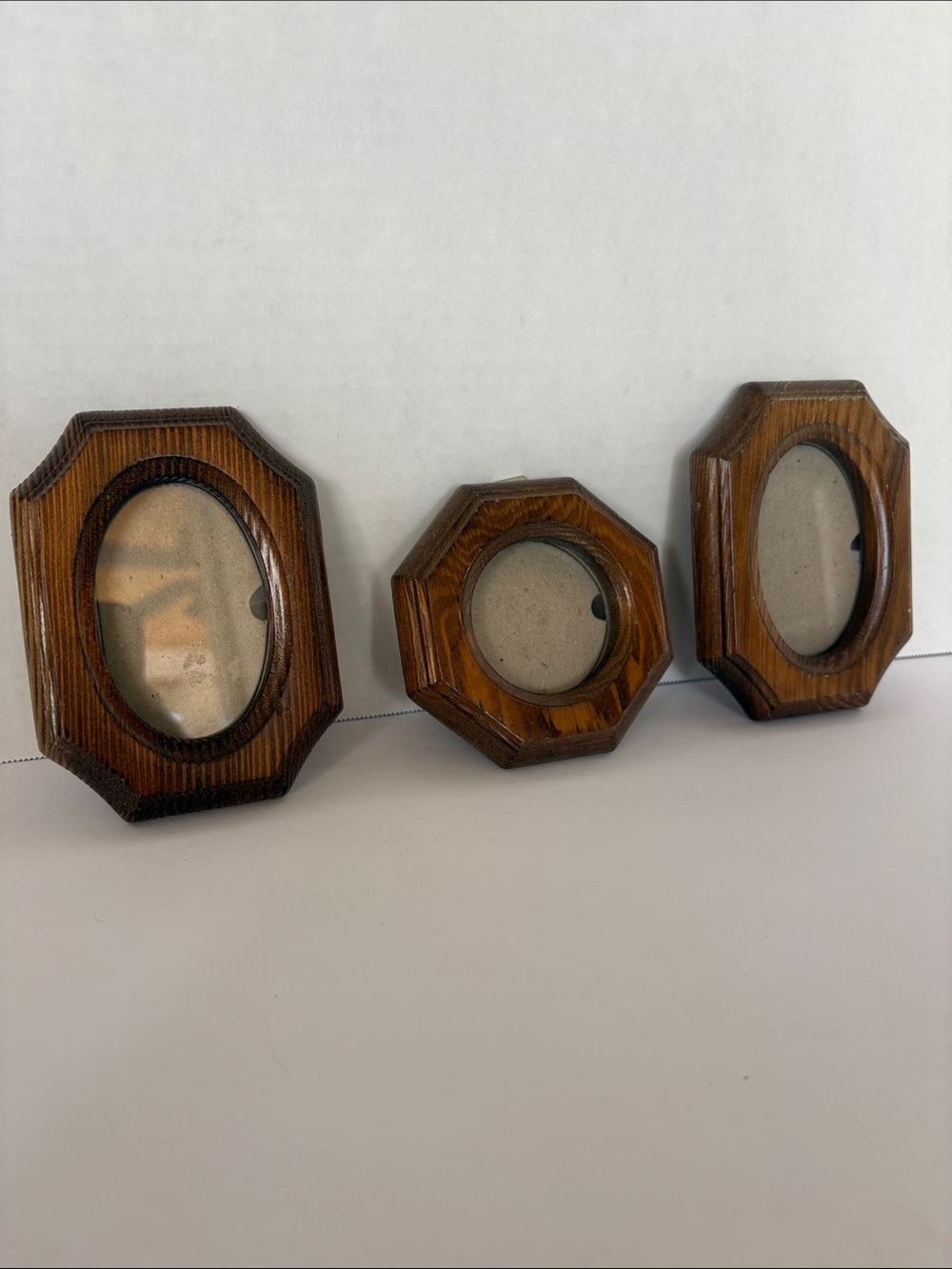 Classic Wood Octagonal Mini Picture Frames - Brown